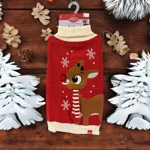 Rudolph The Red‎ Nosed Reindeer Sweater PET Christmas Halloween Dog Costume XL